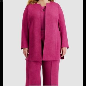 Kasper Women's Purple Open Front Cardigan Jacket Plus Size 2X - NWT